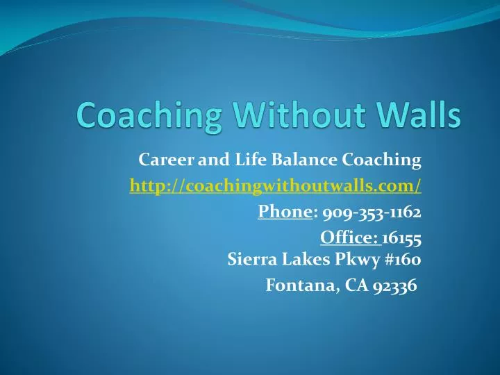 coaching without walls