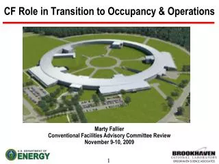 CF Role in Transition to Occupancy &amp; Operations