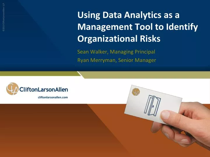using data analytics as a management tool to identify organizational risks