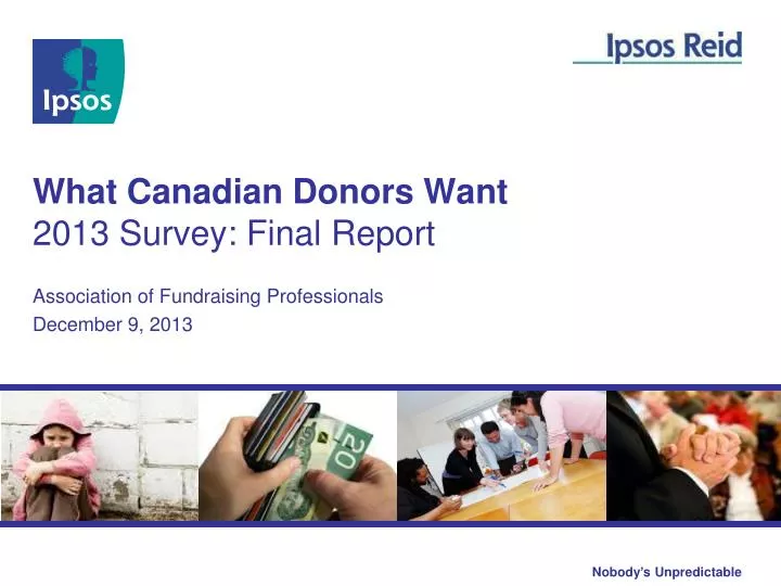what canadian donors want 2013 survey final report