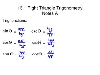 13 1 right triangle trigonometry notes a