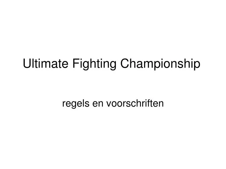 ultimate fighting championship