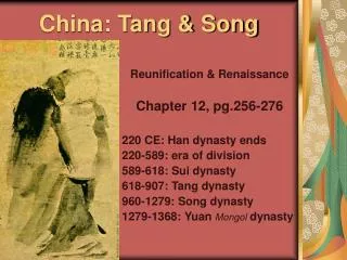 China: Tang &amp; Song