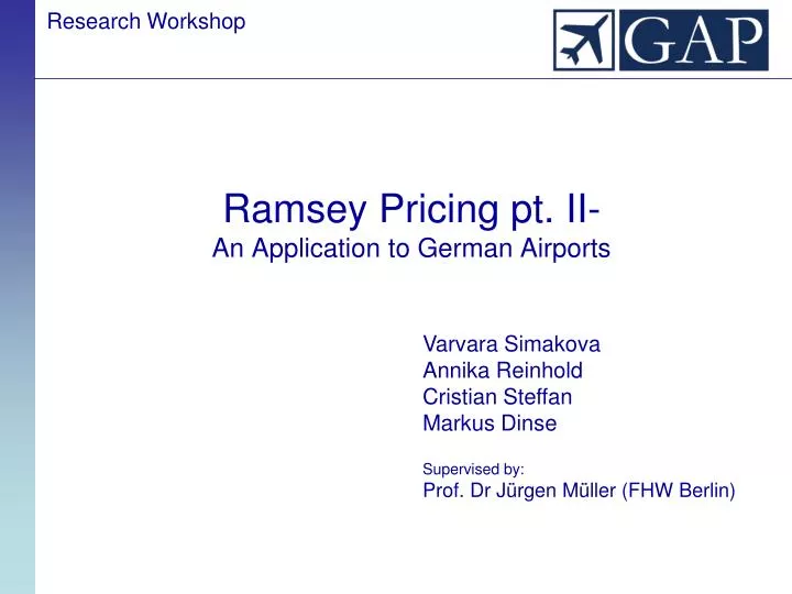 ramsey pricing pt ii an application to german airports