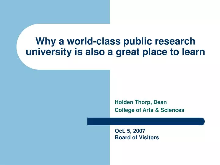 why a world class public research university is also a great place to learn