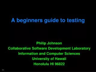 A beginners guide to testing