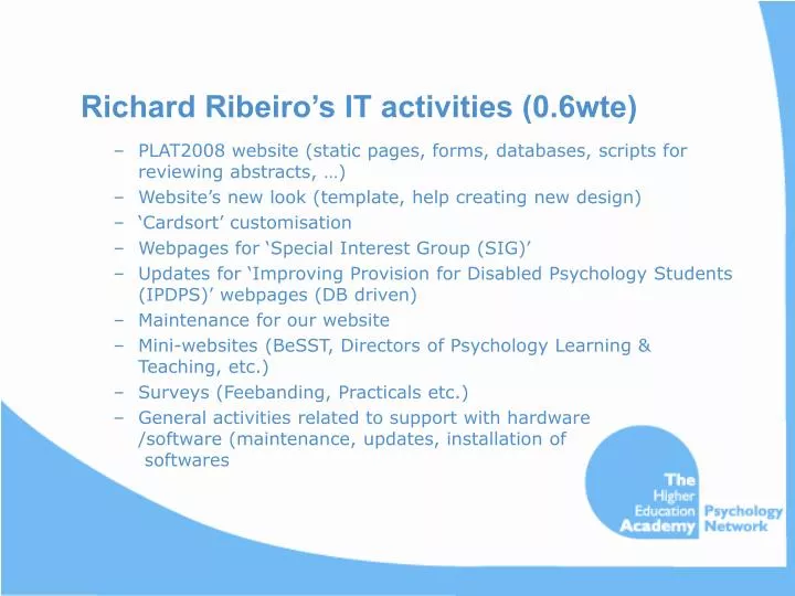 richard ribeiro s it activities 0 6wte