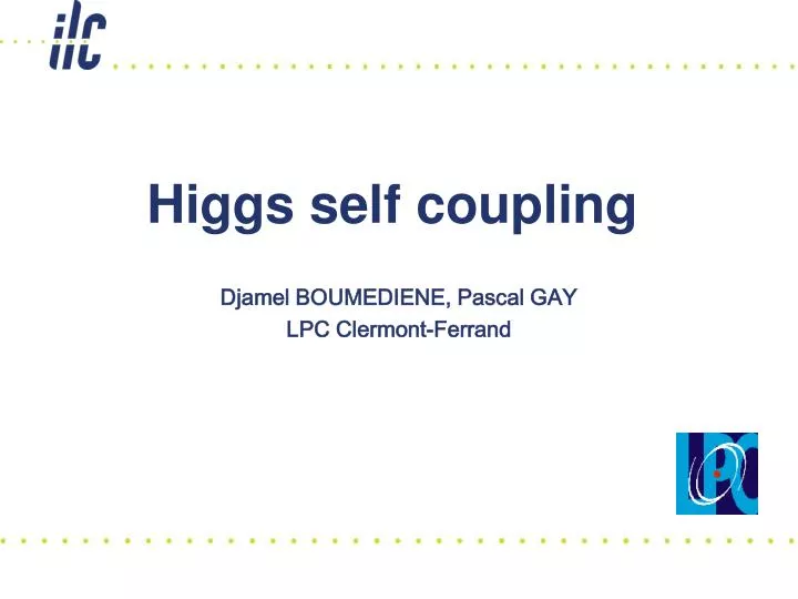 higgs self coupling