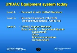 UNDAC Equipment system today