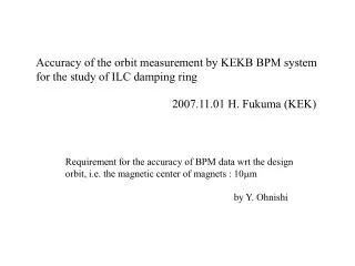 Accuracy of the orbit measurement by KEKB BPM system for the study of ILC damping ring