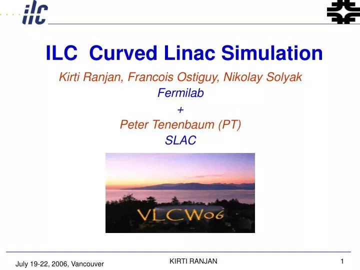 ilc curved linac simulation