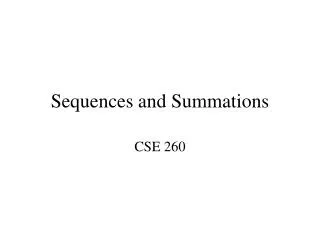 Sequences and Summations