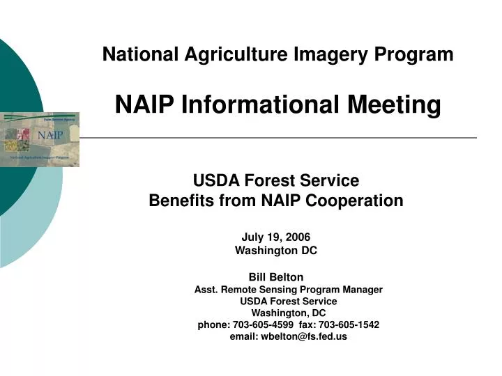national agriculture imagery program naip informational meeting
