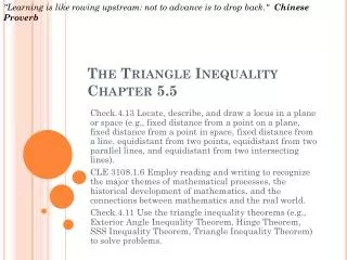 The Triangle Inequality Chapter 5.5