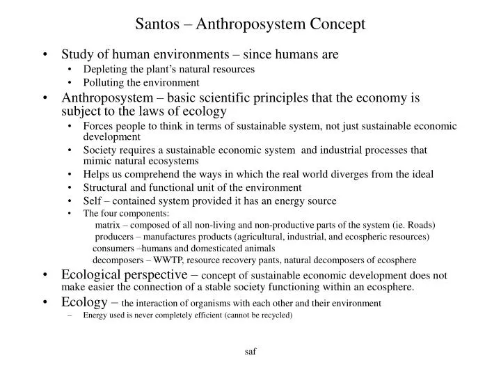 santos anthroposystem concept