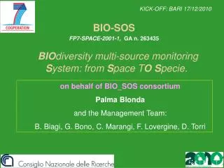 BIO diversity multi-source monitoring S ystem: from S pace T O S pecie.