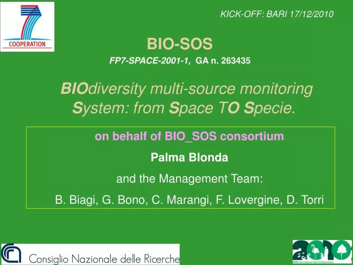 bio diversity multi source monitoring s ystem from s pace t o s pecie