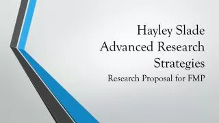 Hayley Slade Advanced Research Strategies