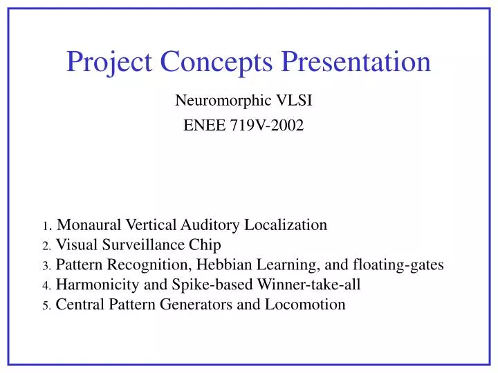 project concepts presentation