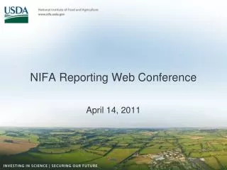 NIFA Reporting Web Conference