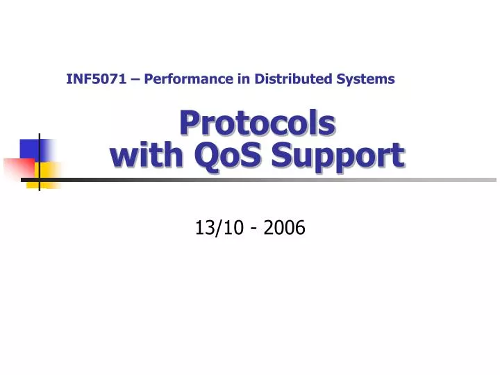 protocols with qos support