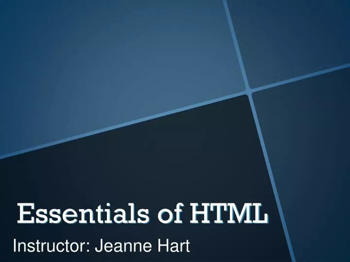 essentials of html