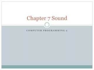 chapter 7 sound