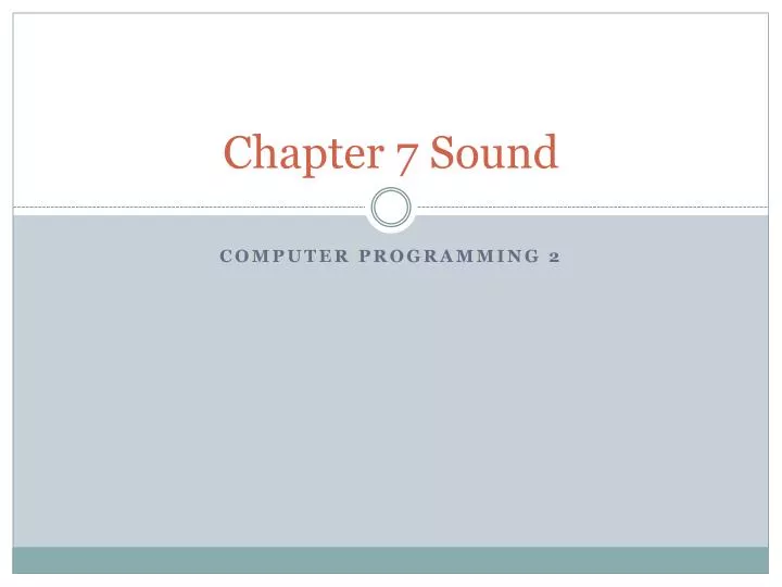 chapter 7 sound