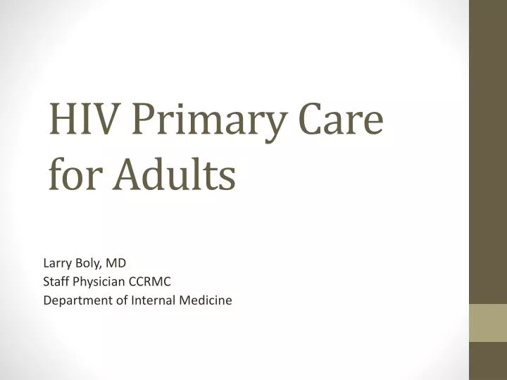 h iv primary care for adults