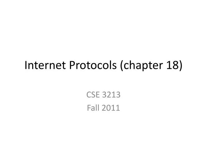 internet protocols chapter 18