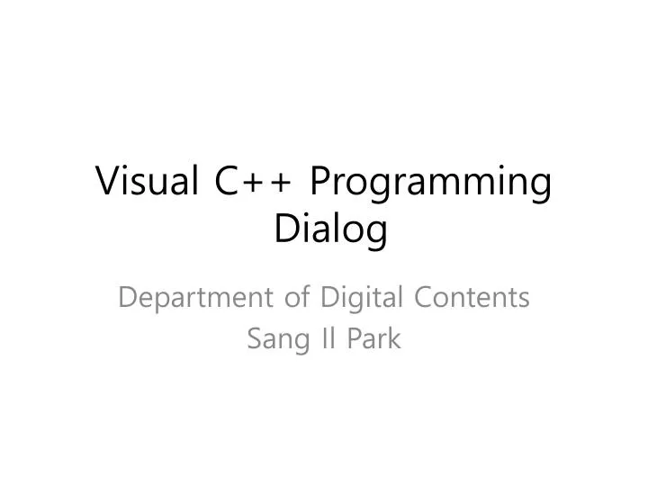 visual c programming dialog