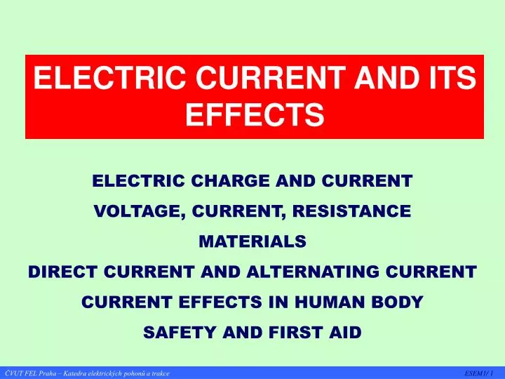 electric current and its effects