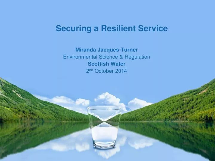 miranda jacques turner environmental science regulation scottish water 2 nd october 2014