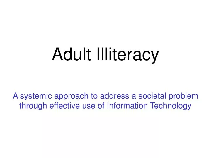 adult illiteracy