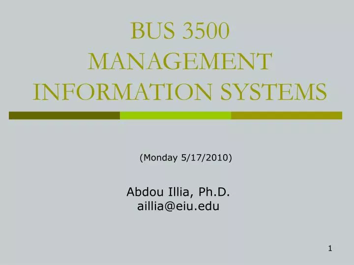 bus 3500 management information systems
