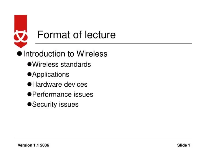 format of lecture