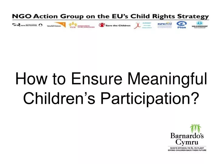 how to ensure meaningful children s participation
