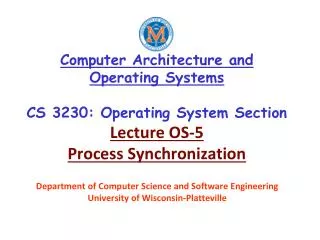 Department of Computer Science and Software Engineering University of Wisconsin-Platteville