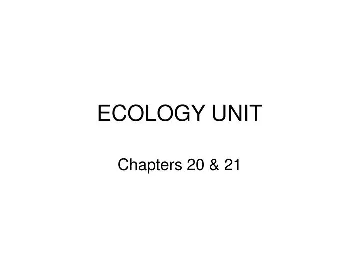ecology unit
