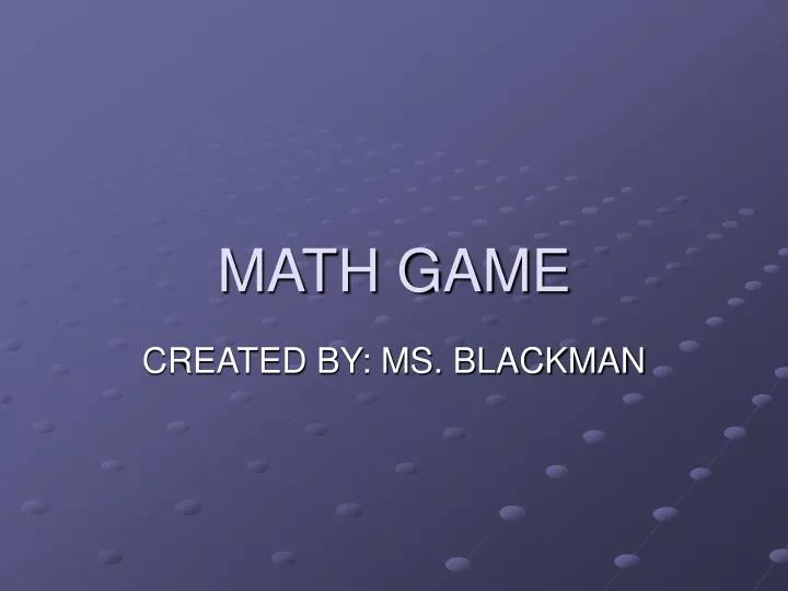 math game