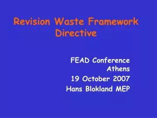 Revision Waste Framework Directive