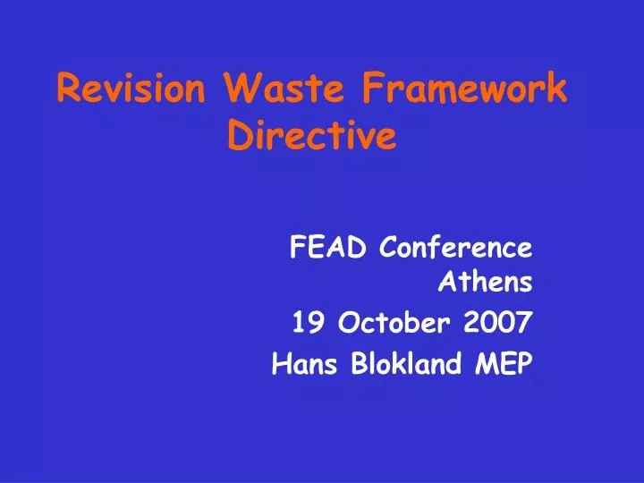 revision waste framework directive
