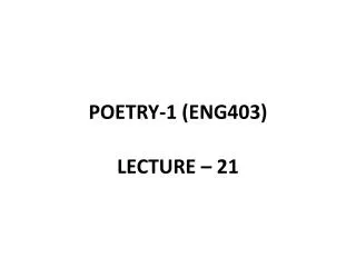 POETRY-1 (ENG403)