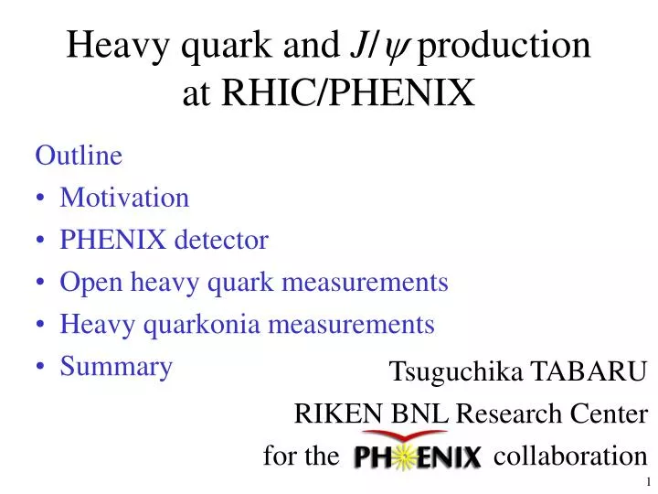 heavy quark and j production at rhic phenix
