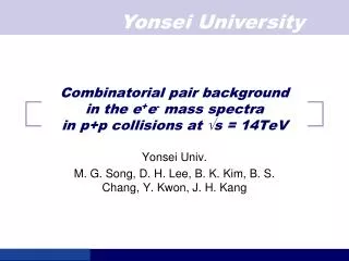 Combinatorial pair background in the e + e - mass spectra in p+p collisions at ?s = 14TeV