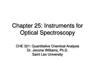 Chapter 25: Instruments for Optical Spectroscopy