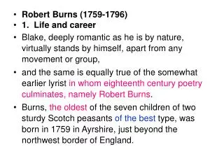 Robert Burns (1759-1796) 1. Life and career