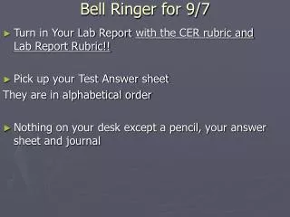 Bell Ringer for 9/7