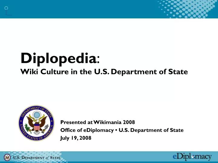diplopedia wiki culture in the u s department of state