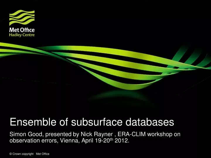 ensemble of subsurface databases